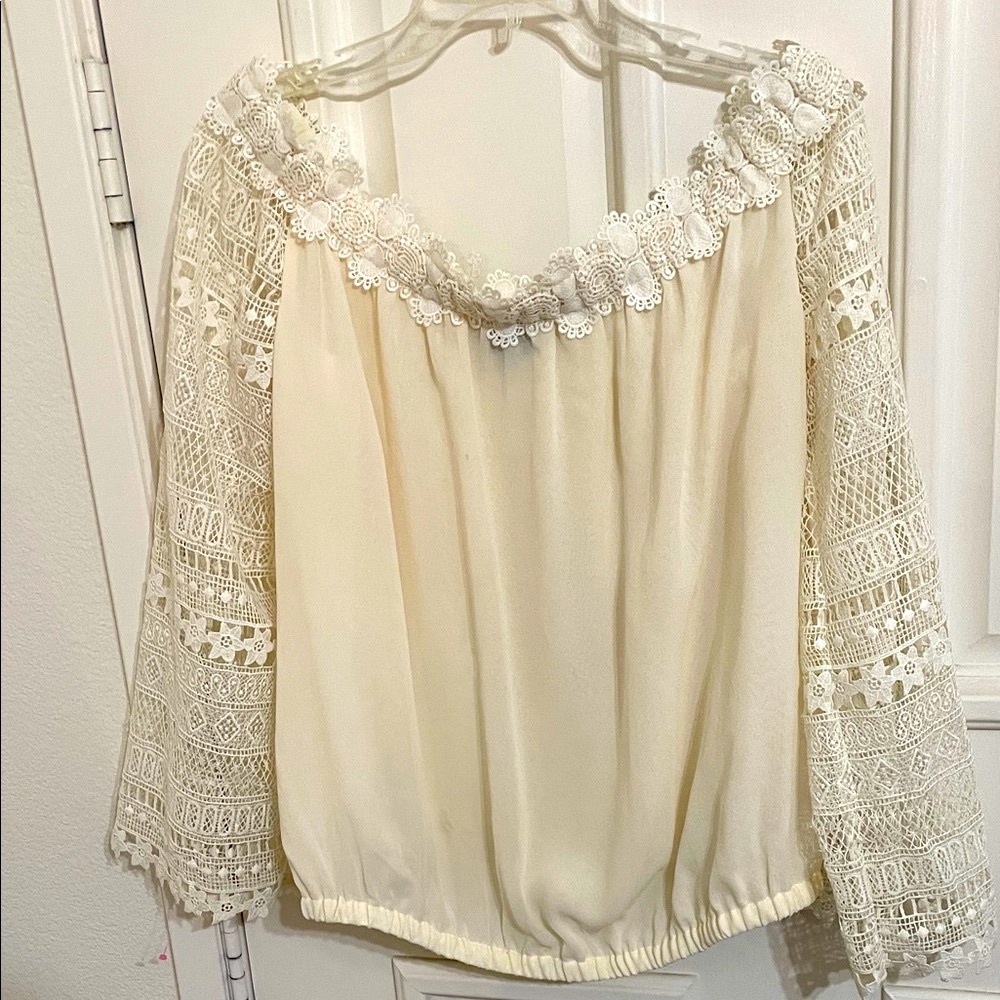 Luisa Spagnoli elegant Peasant Blouse sz L